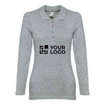 Polo imprimé avec manches longues 210 g/m2 avec zone d'impression