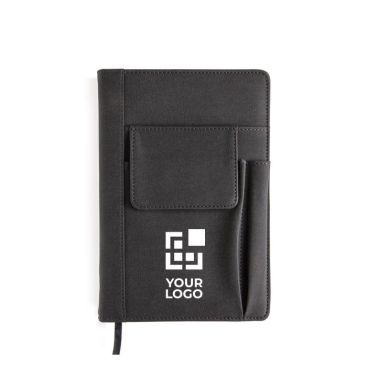 Carnets publicitaires avec plusieurs poches couleur noir
