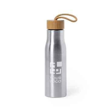 Gourde inox personnalisable avec logo couleur argenté