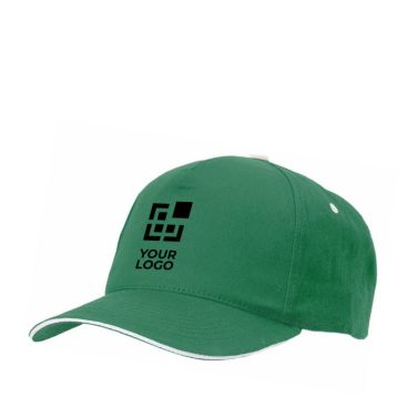 Casquette 100% coton avec ligne blanche vue avec zone d'impression