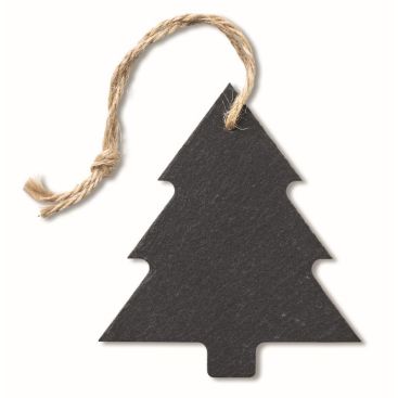 Décoration noire en forme de sapin de Noël