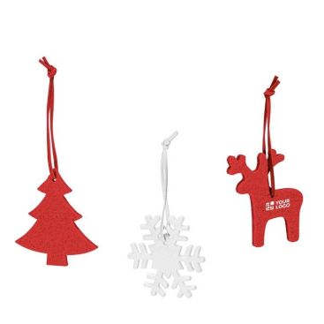 Ensemble de 3 décorations pour Noël avec zone d'impression