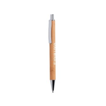 Stylo en bambou avec finition métallique