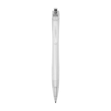 Stylo recyclé transparent avec encre bleue couleur noir