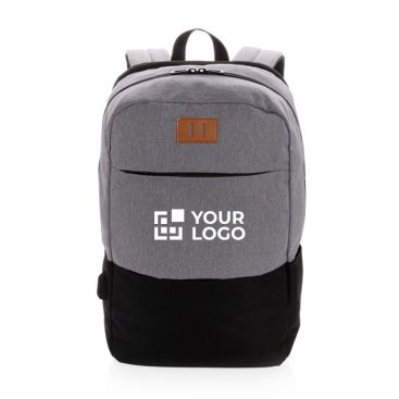 Sac à dos avec poche RFID et port USB couleur noir