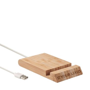 Chargeur en bambou avec support couleur bois