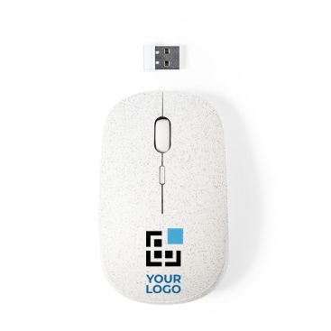 Souris publicitaire sans fil en canne de blé