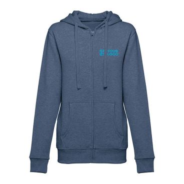 Sweat-shirt zippé pour femme de 320 g/m2 avec zone d'impression