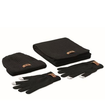 Ensemble de bonnet, écharpe et gants avec zone d'impression