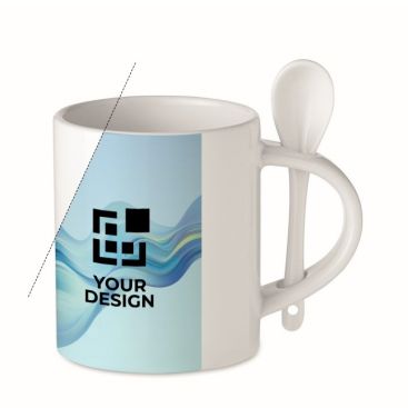 Tasse sublimée avec cuillère avec zone d'impression