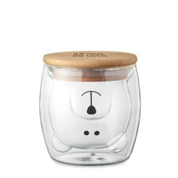 Tasse en verre avec tête d'ours
