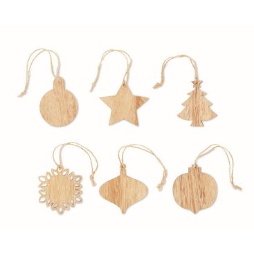 Décoration de Noël en bois couleur bois