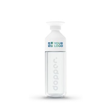 Gourde en verre personnalisée couleur transparent avec zone d'impression