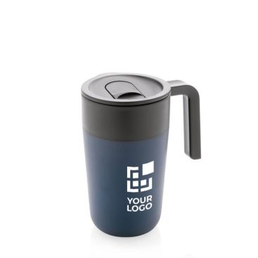 Tasse en plastique recyclé et métal avec zone d'impression