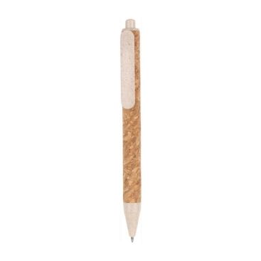 Stylo publicitaire en liège couleur naturel première vue