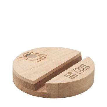 Support pour téléphone portable en bois avec graines de pin Round