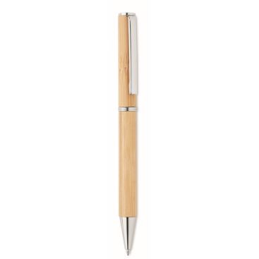 Stylo en bambou avec détails en métal