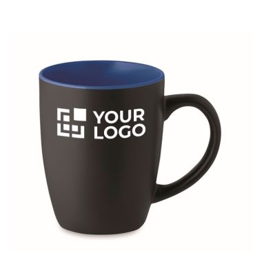 Tasse en céramique avec intérieur brillant avec zone d'impression