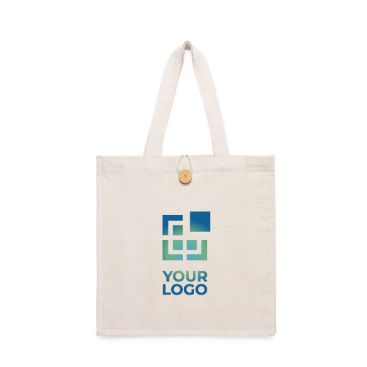 Sac en coton avec fermeture à bouton 310 g/m2 avec zone d'impression
