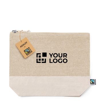 Trousse de toilette en coton certifié Fairtrade avec zone d'impression