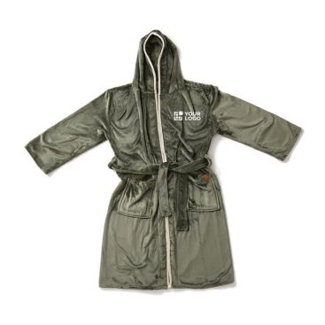 Peignoir éponge avec capuche et ceinture avec zone d'impression