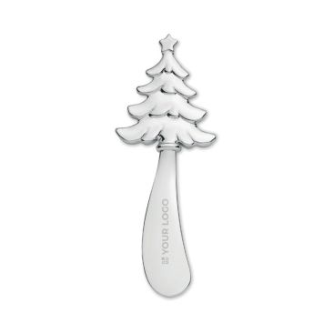 Couteau à fromage en zinc avec motif de sapin de Noël sur le manche