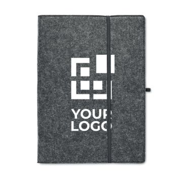 Porte-documents en feutre RPET avec bloc-notes et porte-stylo A4