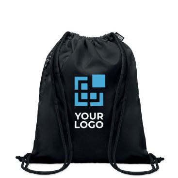 Sac à dos en polyester RPET avec cordon épais et poche zippée