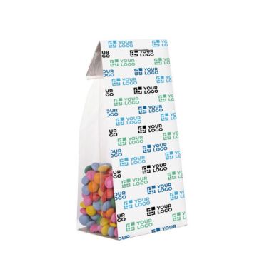 Sachet de mini chocolats avec carton personnalisable 100g