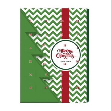 Calendrier de l'avent avec chocolats de Noël A4 couleur blanc