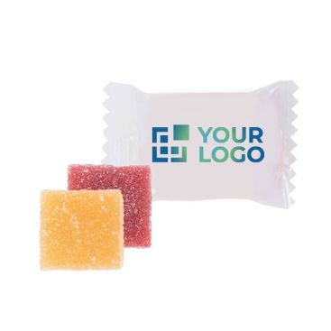 Bonbons gélifiés aux fruits dans un emballage individuel