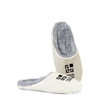 Chaussons unisexes coton avec doublure pelucheuse couleur naturel vue principale