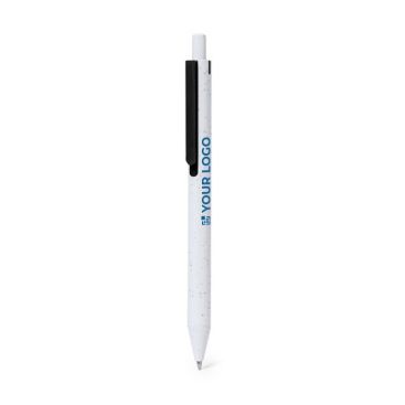 Stylo plastique recyclé avec bouton-poussoir et encre bleue