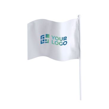 Banderole rectangulaire en polyester avec un bâton blanc 