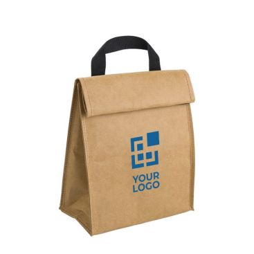 Sac isotherme en papier kraft à poignée et fermeture velcro