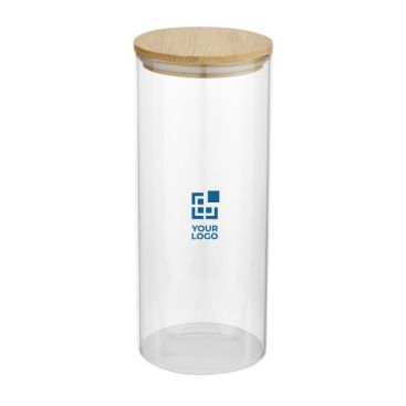Grand bocal alimentaire en verre à couvercle en bambou 940ml