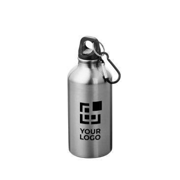 Gourde en aluminium recyclé mat avec mousqueton 400ml