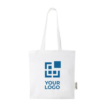 Sac en coton recyclé GRS avec longues poignées 140 g/m²