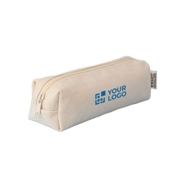 Trousse en coton recyclé avec fermeture et tirette assorties