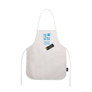 Set tablier en non-tissé pour enfant à colorier et crayons