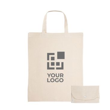 Sac pliable composé de coton recyclé à anses 140 g/m²