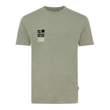 T-shirt coton recyclé et biologique 180 g/m2 Iqoniq Manuel couleur vert chiné avec zone d'impression