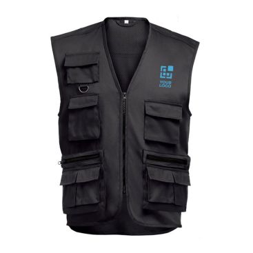 Gilet polyester/coton, poches multiples 200 g/m2 THC PIXEL avec zone d'impression