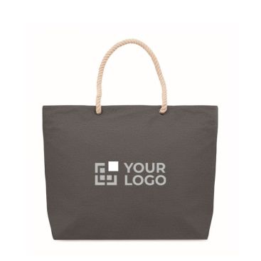 Sac en coton recyclé à anses en corde naturelle 220 g/m²