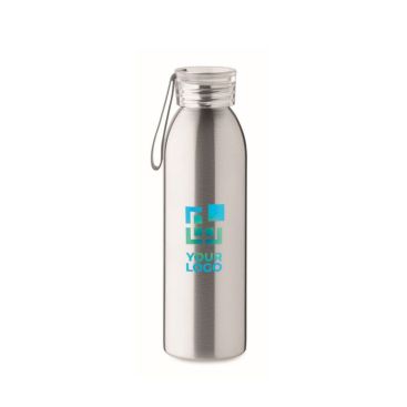 Bouteille en inox à couvercle, anse silicone assortie 650 ml