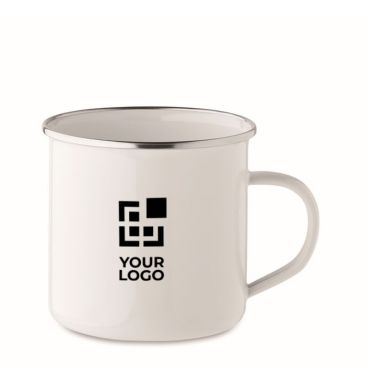 Mug vintage en métal sublimé avec bord métallisé 500 ml