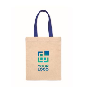 Petit sac cadeau en coton à anses courtes colorées 140 g/m² vue avec zone d'impression