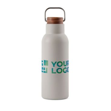 Thermos en inox recyclé à poignée et bouchon en bois 580ml