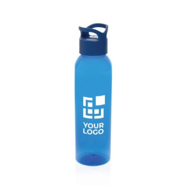 Bouteille en RPET pour salle de sport à bouchon à vis 650ml couleur bleu avec zone d'impression