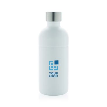 Bouteille en inox recyclé avec système anti-fuite 800ml couleur blanc avec zone d'impression